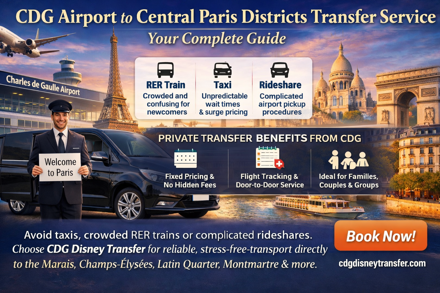 CDG Airport to Paris Transfer